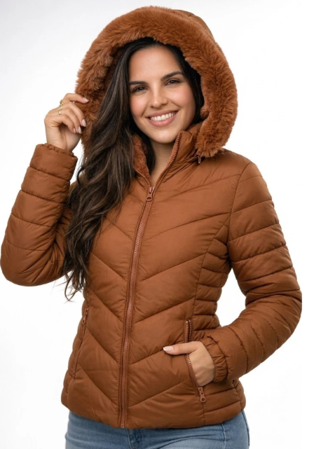 Jaqueta Bobojaco Feminina Peluciada Puffer Forrada